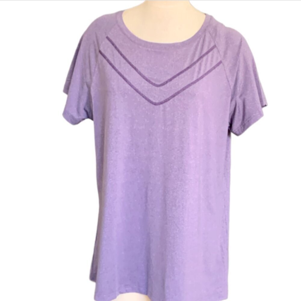 V1‎ dnery Activewear Top Short Sleeve Tee Top Plus Sz 2XL Purple #23L